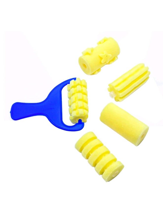Brille Bee Sponge Stamp Foam Painting Brushes, Flower Shapes, Art Paint Drawing Tools, DIY Graffiti Stamps for Kids Early Learning (Spounge Roller 5pcs) - Image 1